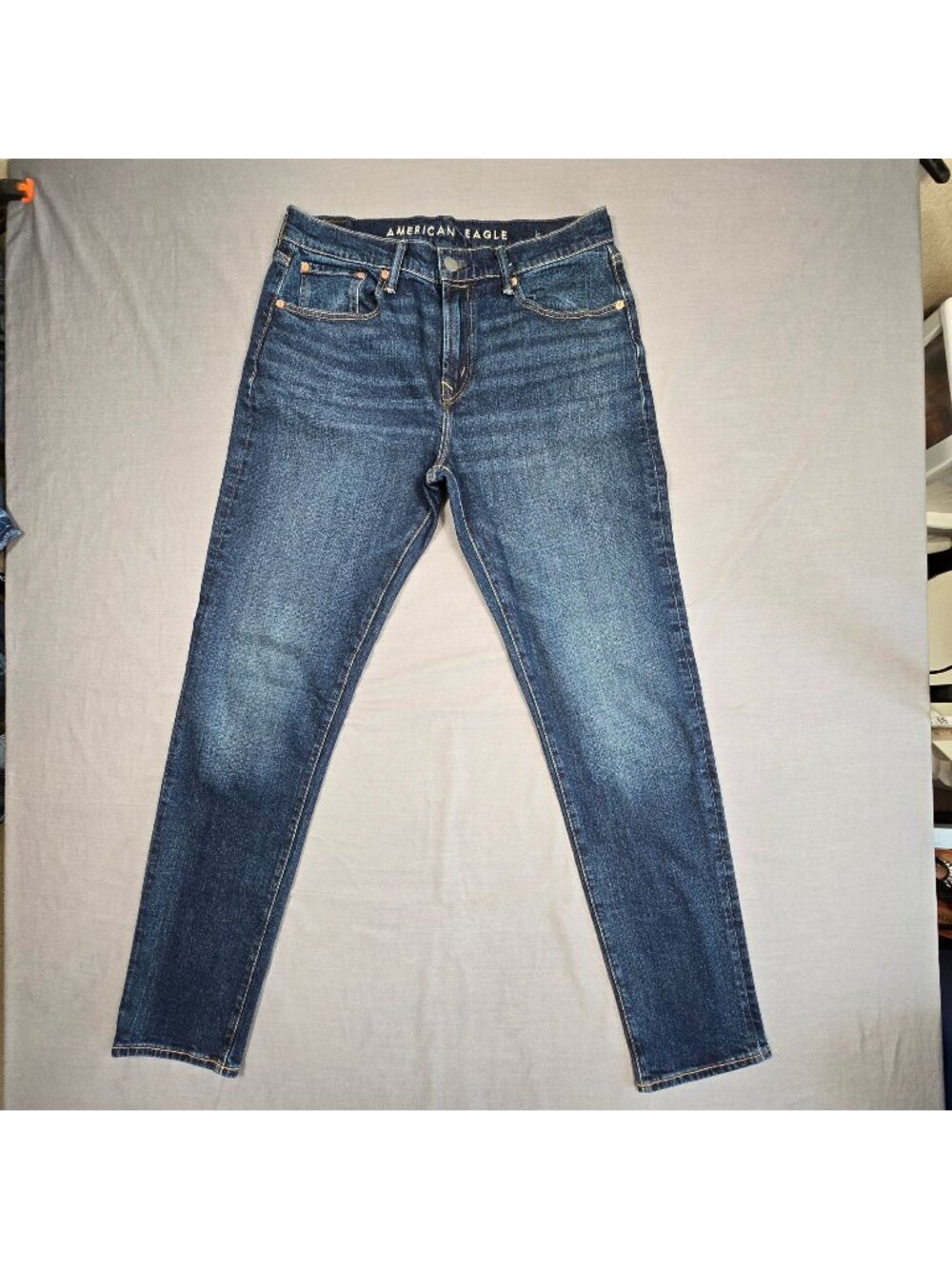American Eagle Mens 32x34 Athletic Fit Airflex+ Blue Jeans Stretch Denim